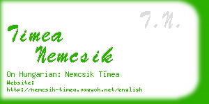timea nemcsik business card